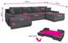 Wohnlandschaft mit Schlaffunktion Faris U-Form - Couch, Produktbild-Vorschau 6