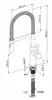 A technical drawing of a kitchen faucet with dimensions and specifications. Anteprima dell’immagine prodotto
