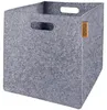 4er-Set Filz Aufbewahrungskörbe 30x30x30 cm dunkelgrau Produktbild-Vorschau 5