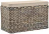 KRINES HOME Rattan Wäschekorb Wäschetruhe Sitz gepolstert Produktbild-Vorschau 1