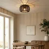 Lindby Deckenleuchte Canyana, schwarz, Rattan, Ø 40 cm Produktbild-Vorschau 3