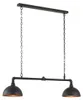 LED Pendelleuchte 2-flammig Industrial Style Schwarz Gold, Produktbild-Vorschau 2