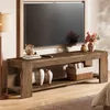Mobile TV in legno massello, 140 cm, con 2 ripiani, ideale Anteprima dell’immagine prodotto 4