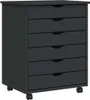 vidaXL Armoire à roulettes avec tiroirs MOSS Gris Pin Voir les images du produit 1