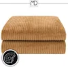 Coperta marrone a righe in rilievo 200x220 cm a scacchiera Anteprima dell’immagine prodotto 10