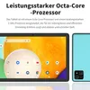 A tablet and its back are shown, with marketing text above. Produktbild-Vorschau