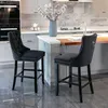 2er-Set Barhocker mit Samtpolsterung, Knopfheftung, Produktbild-Vorschau 4