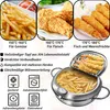 304 Edelstahl Fritteuse mit Thermometer & Abtropfgitter – Produktbild-Vorschau 5