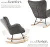 tectake® Schaukelstuhl Torve 68 x 96 x 97 cm, Belastbarkeit Produktbild-Vorschau 3