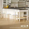 Set aus 4 stapelbaren runden Hockern aus grauem Holz, ? 40 Produktbild-Vorschau 7