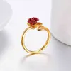 Offener Fingerring für Damen, Rose, Blume, verstellbar, Produktbild-Vorschau 5