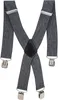 Graue X-Form Hosenträger mit 4 rostfreien Clips, 120 cm Produktbild-Vorschau 1