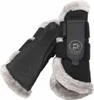 A pair of black horse leg protection boots with faux fur lining. Produktbild-Vorschau