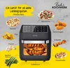 A promotional collage image showcasing an air fryer and various foods that can be prepared in it. Produktbild-Vorschau