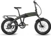 A studio shot of a black folding electric bicycle with green accents. Produktbild-Vorschau