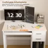 Bureau Mondeer avec 2 tiroirs et tablette coulissante pour Voir les images du produit 4