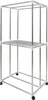 A silver and white clothes drying rack with wheels. Náhled obrázku produktu