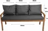 Coussins pour banc de jardin Gris foncé | Coussin d'assise Voir les images du produit 3