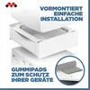 A diagram showing a washing machine stand with a drawer, highlighting its features. Voir les images du produit