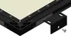 A close-up view of a corner of a projection screen frame, showing the mounting bracket and a screw. Produktbild-Vorschau