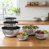 6er Edelstahl Rührschüssel Set mit Deckeln, 16-30 cm, Produktbild-Vorschau 2