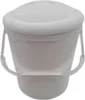 A white diaper pail with a lid and handles. Produktbild-Vorschau