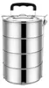 Pojemnik na żywność, stal nierdzewna, 4 x 0,9l, 3600 ml, Podgląd zdjęcia produktu 1