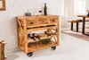 Barschrank BODEGA 90cm mit Rollen Mangoholz Produktbild-Vorschau 3