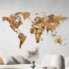 Decoración de pared con mapas del mundo de madera, en Vista previa de la imagen del producto 3