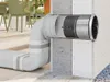 A cutaway view of a ventilation system pipe connected to a wall vent, with furniture visible in the background. Anteprima dell’immagine prodotto