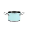 A mint-colored pot with silver handles is shown against a white background. Anteprima dell’immagine prodotto
