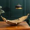 riess-ambiente Design Deko Schale GOLD LEAF 65cm gold Blatt Produktbild-Vorschau 1