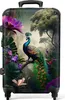 NoBoringSuitcases.com® Großer Koffer - Pfau - Blumen - Produktbild-Vorschau 1