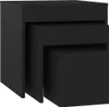 vidaXL Set di 3 tavoli, materiale in legno nero Anteprima dell’immagine prodotto 10