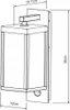 A line drawing of a wall lamp with dimensions indicated. Podgląd zdjęcia produktu