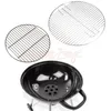 A black kettle-style barbecue grill with two grates shown separately, against a white background. Produktbild-Vorschau
