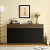 Credenza Merax con 4 ante nere, cassettiera con 2 cassetti, Anteprima dell’immagine prodotto 2