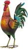 Bunte Hahn Figur Metall 39cm bunte Vogelfigur Gartenfigur Produktbild-Vorschau 1
