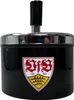 Posacenere girevole VfB Stuttgart nero con logo in metallo Anteprima dell’immagine prodotto 1