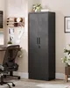 A home office setup with a desk, chair, and a tall black storage cabinet. Náhled obrázku produktu
