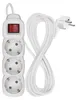 Steckdosenleiste 5 m / 3 Steckdosen / Schalter / weiß / PVC / 1,5 mm2 Podgląd zdjęcia produktu