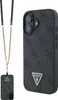A black Guess branded iPhone case with a gold chain strap and a small matching tag. Náhled obrázku produktu