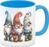 Kobolde mit bunten Mützen Kaffeebecher in hellblau Produktbild-Vorschau 1