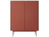 A red cabinet with two doors on a white background. Produktbild-Vorschau