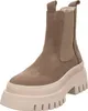 A single taupe-colored boot with a thick, light-colored sole is shown against a white background. Podgląd zdjęcia produktu
