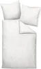 A white duvet cover and two white pillowcases are laid out flat on a white background. Produktbild-Vorschau