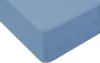 A close-up view of a blue fitted sheet. Produktbild-Vorschau