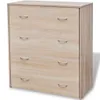 A light brown wooden chest of drawers with four drawers. Podgląd zdjęcia produktu