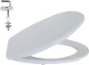 A white toilet seat and its mounting hardware are shown against a white background. Produktbild-Vorschau