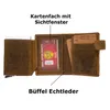 Echtleder Herren Wallet Geldbörse Braun mit Pik-Ass Motiv, Produktbild-Vorschau 3
